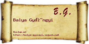 Balya Gyöngyi névjegykártya